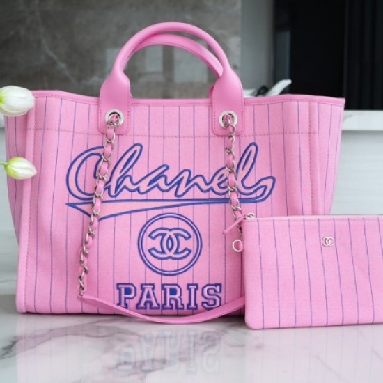 Chanel White & Silver Hardware Maxi Shopping Bag