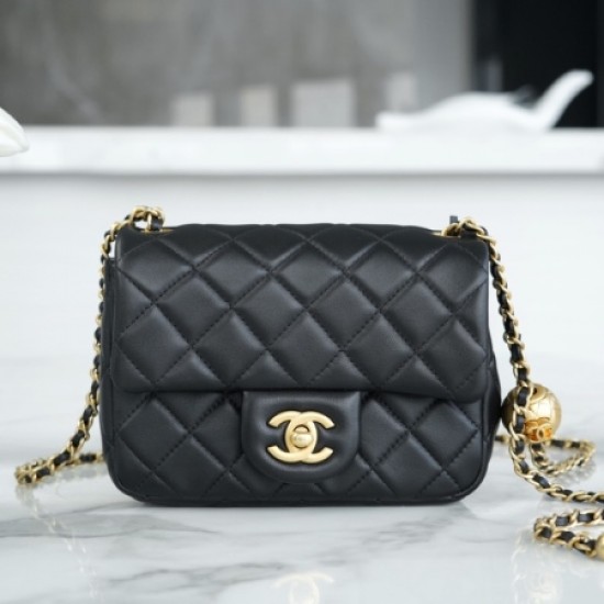 Chanel Black Italian Imported Lambskin Mini Flap Bag