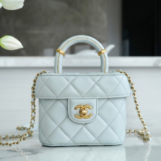 Chanel Light Blue 23S Handle Makeup Box Bag