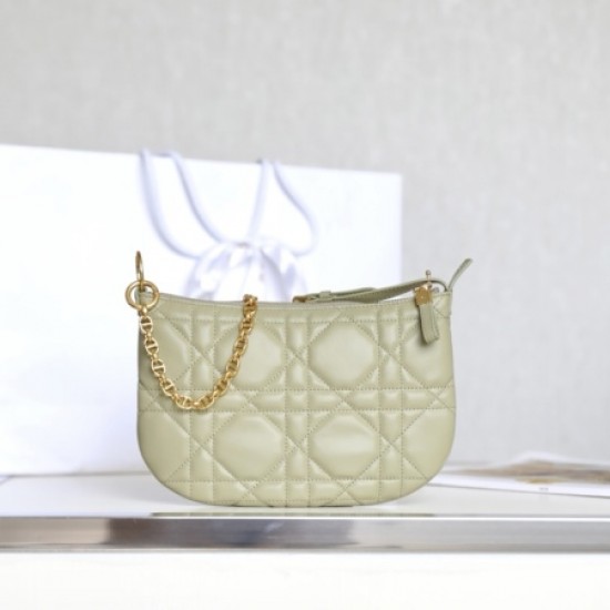 Dior 021 Gray Green Caro Tulip Handbag