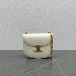 Celine 110973 White Tea Chain Besace Triomphe In Shiny